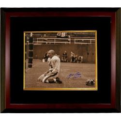 YA Tittle Signed New York Giants Blood 16X20 (Sepia) Photo HOF 71 Custom Framed