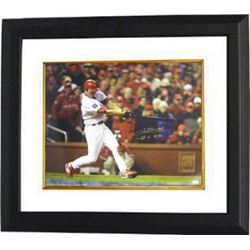 So Taguchi Signed St. Louis Cardinals 16X20 Photo Custom Framed Batting (2006 World Series Champs)En