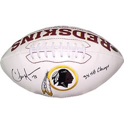 Charles Mann Signed Washington Redskins White Logo Football #71 3X SB Champs