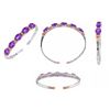 Image 1 : TT STERLING SILVER PINK GOLD PLATED AMETHYST / WHITE TOPAZ BANGLE (#4239MUL)