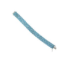 SS SWISS BLUE TOPAZ BRACELET - Size 7.5 (#4280SW)
