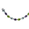 Image 1 : SS SKY BLUE TOPAZ / AMETHYST / PERIDOT / DIA BRACEL - Size 7.25 (#4299MUL)