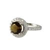 Image 1 : Smokey Round CZ, Surrounded With White Czs, Sterling Silver Ring Size 5