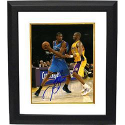 Kevin Durant Signed Oklahoma City Thunder 8X10 Photo Custom Framed (Blue Jersey)