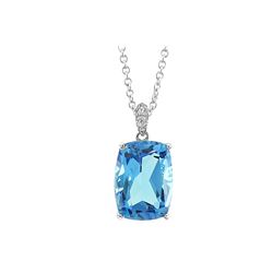 SS SWISS BLUE TOPAZ / WHITE TOPAZ PENDANT (#9531SWWT)