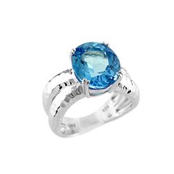 SILVER SWISS BLUE TOPAZ RING - Size 7 (#8824SW)