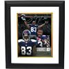 Image 1 : Sinorice Moss Signed New York Giants 8X10 Photo Collage Custom Framed- Moss Hologram