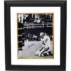Y.A. Tittle Signed New York Giants Blood 16X20 B&W Photo Custom Framed