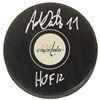 Image 1 : Adam Oates Signed Washington Capitals Logo Hockey Puck W/HOF 12