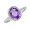 Image 1 : SS AMETHYST / DIAMOND RING - Size 7 (#10156A)