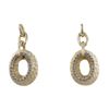 Image 1 : Gold Tone Sterling Silver Matte CZ Post Earring