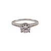 Image 2 : Rhodium Plated Sterling Silver CZ Ring, Size 8
