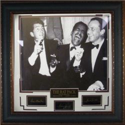 Dean Martin Unsigned Rat Pack 16X20 Vintage B&W Photo Signature Series Leather Framed (Movie/Enterta