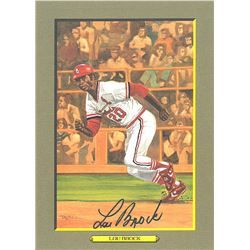 Lou Brock Signed St. Louis Cardinals 5.5X8 Perez-Steele Galleries Great Moments Card #66 (Photo)