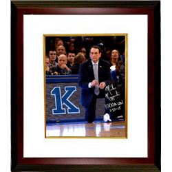 Mike Krzyzewski Signed Duke Blue Devils 1000Th Win 16X20 Photo Custom Framed "1000Th Win 1-25-15" (C