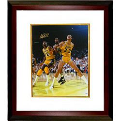 Magic Johnson Signed Los Angeles Lakers 16X20 Photo Custom Framed (Vs Kareem Abdul-Jabbar)- PSA Holo