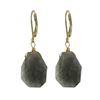 Image 1 : Labradorite (Grey) Semi Precious Stone On Gold Tone Sterling Silver Lever Back Earrings -1.54