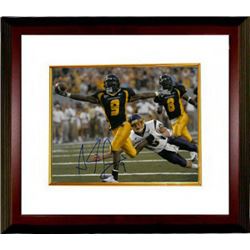 Adam Pacman Jones Signed West Virginia Mountaineers 8X10 Photo #9 Custom Framed (Navy Jersey)