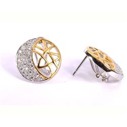 Two Tone White CZ Earrings