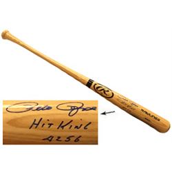 Pete Rose Signed Rawlings Blonde Professional Model Bat W/ Dual Hit King & 4256 (Reds/Phillies)