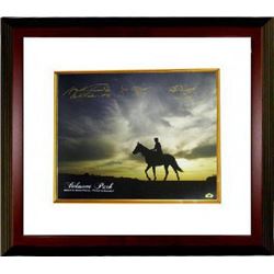 Bold Forbes Signed Belmont Stakes Winners Belmont Park Sunrise Horse Racing 16X20 Photo Custom Frame