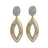 Image 1 : Sterling Silver-CZ Two Tone Earring