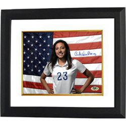 Christen Press Signed 8X10 Photo Custom Framed (Horizontal-With Flag)(Team USA Women’S Soccer Team)