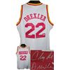 Image 1 : Clyde Drexler Signed Houston Rockets White Adidas Swingman Jersey- PSA Hologram