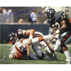 Dan Hampton Signed Chicago Bears 16X20 Photo Dual HOF 2002 & SB XX Champs