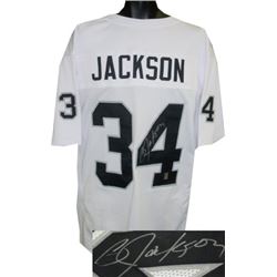 Bo Jackson Signed Oakland Raiders White Pro Style Jersey- Jackson Hologram