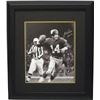 Image 1 : Y.A. Tittle Signed New York Giants B&W Passing Vertical 16X20 Photo HOF 71 Custom Framed