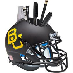 Baylor Bears (Matte Black) NCAA Football Schutt Mini Helmet Desk Caddy