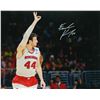 Image 1 : Frank Kaminsky Signed Wisconsin Badgers Three Fingers Raised 16X20 Photo