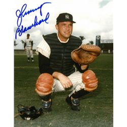 Johnny Blanchard Signed New York Yankees 8X10 Photo (Catching-2 Line Sig-Deceased)