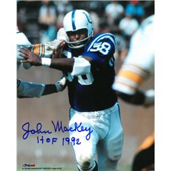 John Mackey Signed Baltimore Colts 8X10 Photo HOF 1992 (Vs Steelers)