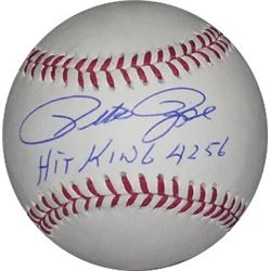 Pete Rose Signed Official Major League Baseball W/ Dual Hit King & 4256- JSA Hologram (Reds/Phillies