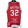 Image 1 : Bill Walton Signed Portland Trail Blazers Red Prostyle Jersey HOF 93 W/ Embroidered Stats
