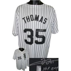 Frank Thomas Signed Chicago White Sox White Pinstripe Prostyle TB Jersey HOF 2014