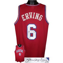 Julius Erving Signed Philadelphia 76Ers Red TB Prostyle Jersey "Dr. J" (XL)- JSA Hologram