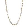 Image 1 : Tri Color Brass Disco Ball Link Chain Necklace, 17.5