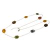 Image 1 : Olive Jade And Smokey Combination Semi Precious Faceted Stones On Gold Plated Sterling Silver Chain-