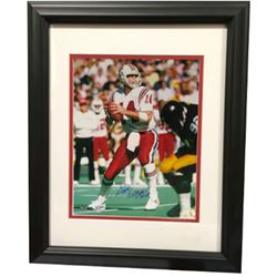 Steve Grogan Signed New England Patriots 16X20 Photo Custom Framed (White Jersey Vs Steelers)