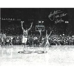 Christian Laettner Signed Duke Blue Devils Horizontal B&W Metallic 16X20 Photo The Shot 3/28/92 Vs K