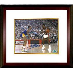 Isiah Thomas Signed Detroit Pistons 8X10 Photo Custom Framed  (1989 NBA Finals Vs Los Angeles Lakers