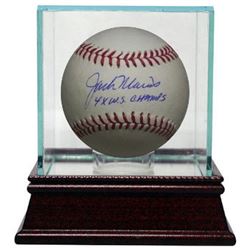 Jack Morris Signed Official Major League Baseball 4X WS Champs W/ Glass Case (Tigers/Twins/Bluejays)