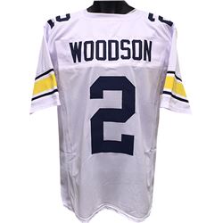 Charles Woodson Michigan Wolverines Unsigned White Custom Jersey XL