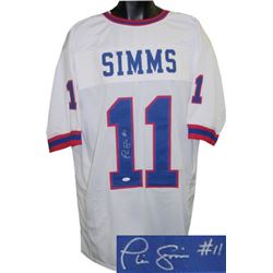 Phil Simms Signed New York Giants White Throwback Prostyle Jersey- JSA Hologram