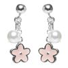 Image 1 : Sterling Silver Flower Earrings W Prl