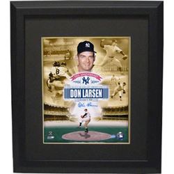 Don Larsen Signed New York Yankees 11X14 Collage Photo Custom Framed 1956 WS Perfect Game 50Th Anniv
