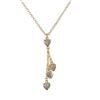 Image 1 : Gold Plated Brass Flat Hearts Lariat Style Necklace, 15